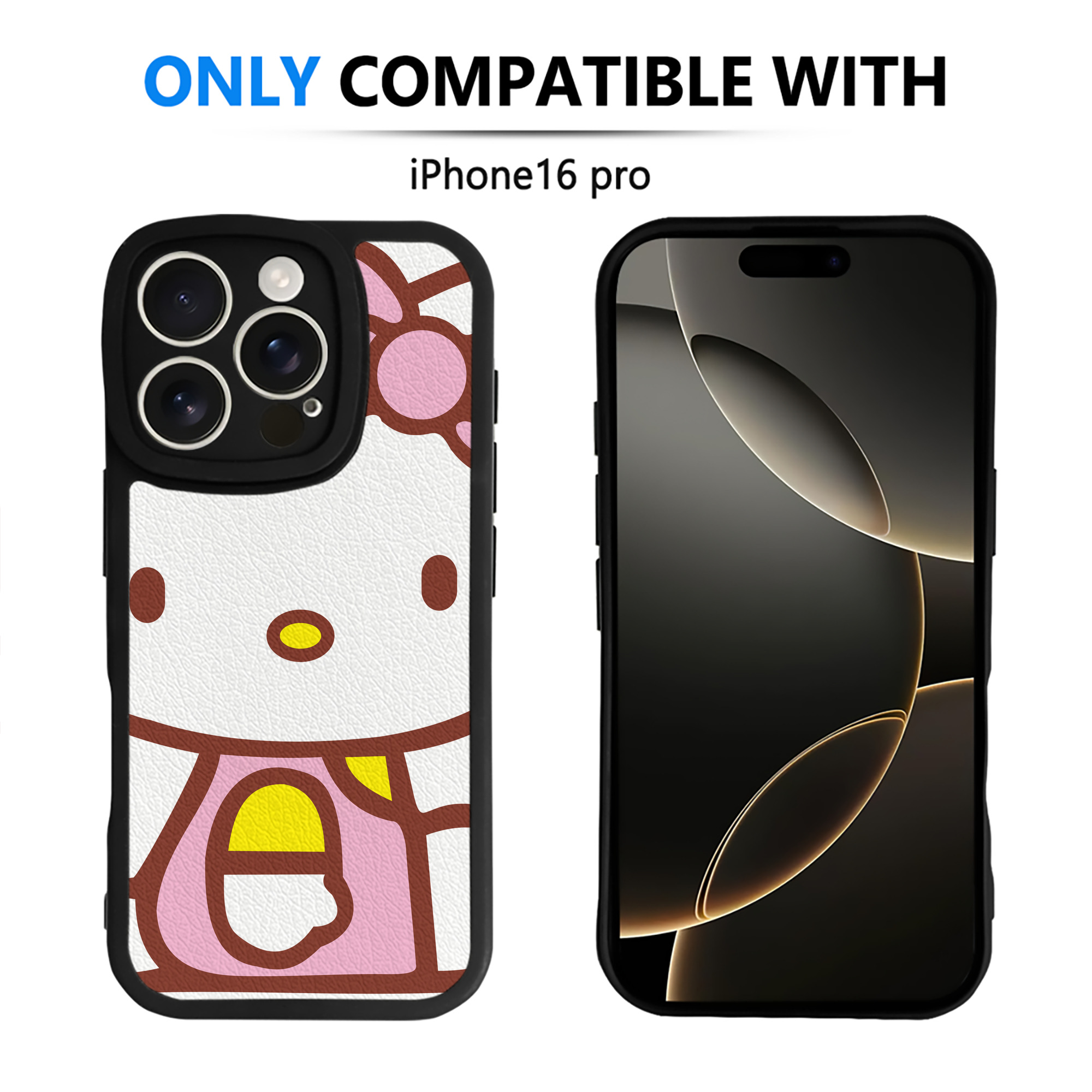 （画像用） Hello Kitty ハローキティ 【iPhone 16シリーズ対応】シリコンスマホケース（レザー調） 材質：シリコン